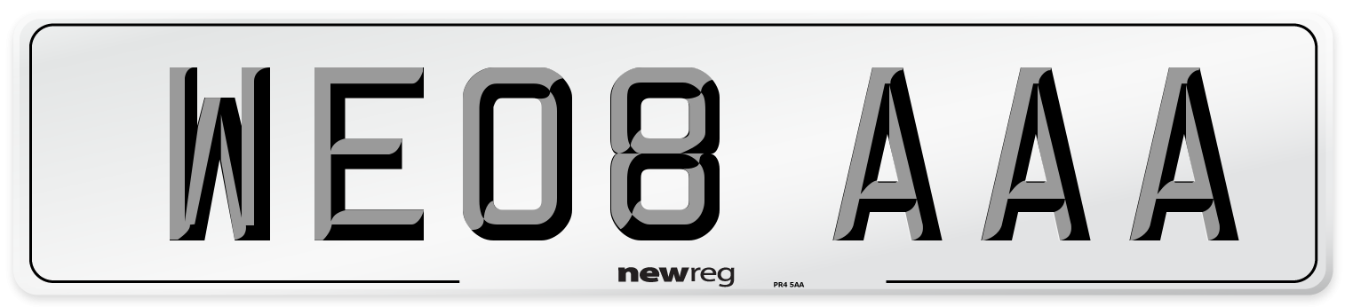 WE08 AAA Number Plate from New Reg